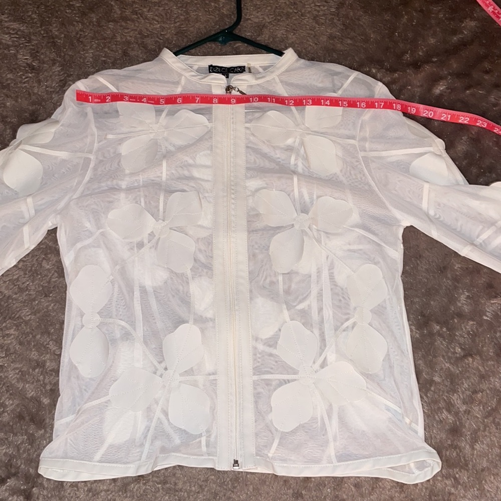 Dolce Cabo Floral Faux Leather Mesh Jacket - Picture 12 of 13
